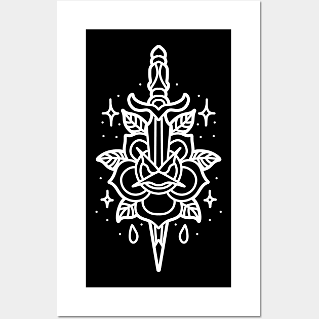 rose dagger line art Wall Art by donipacoceng